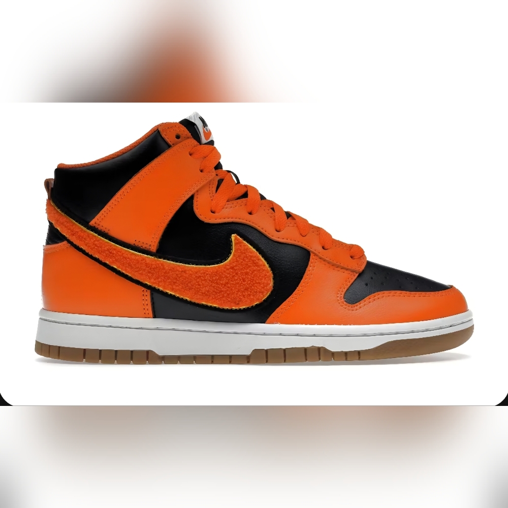 Nike Men's Orange and Black High-Top Sneakers